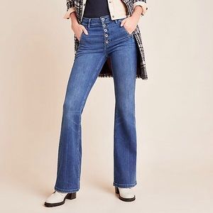 ANTHROPOLOGIE PILCRO AND THE LETTERPRESS HIGHRISE BOOTCUT BUTTONFLY JEANS